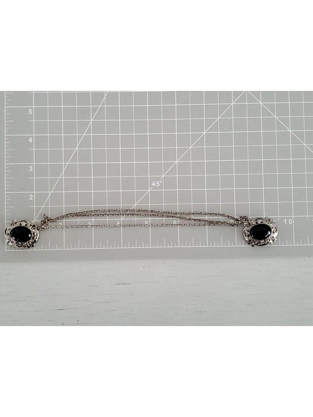 Vintage Style Double Oval Chain Brooch - Picture 6 of 6